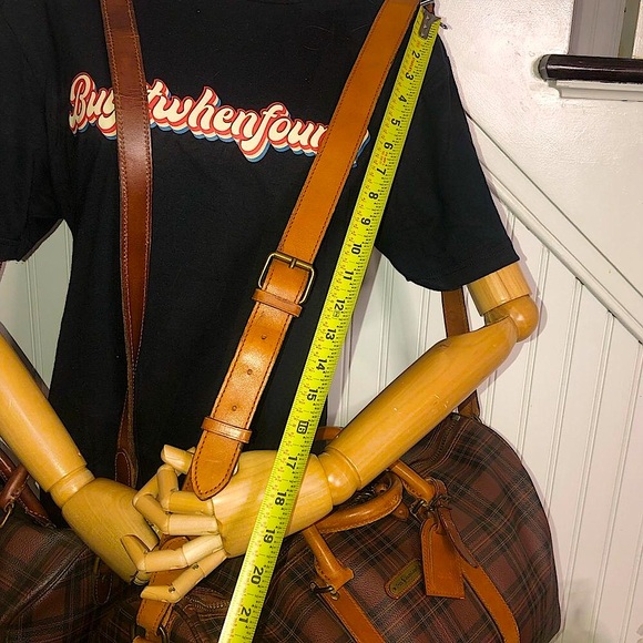 RALPH LAUREN Tartan Plaid Boston Duffle Travel Tote Shoulder Bag 40cm - Picture 9 of 16